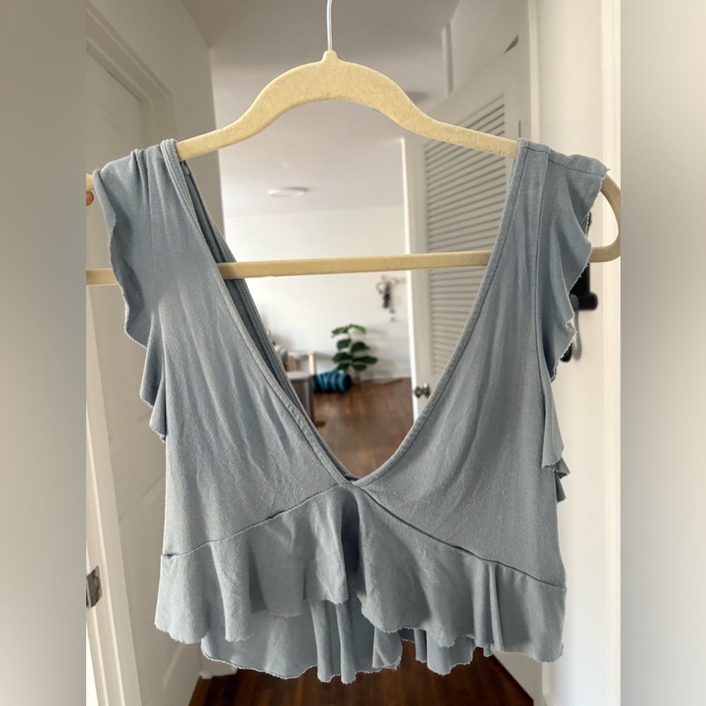 Kimchi Blue Blue Ruffle Top